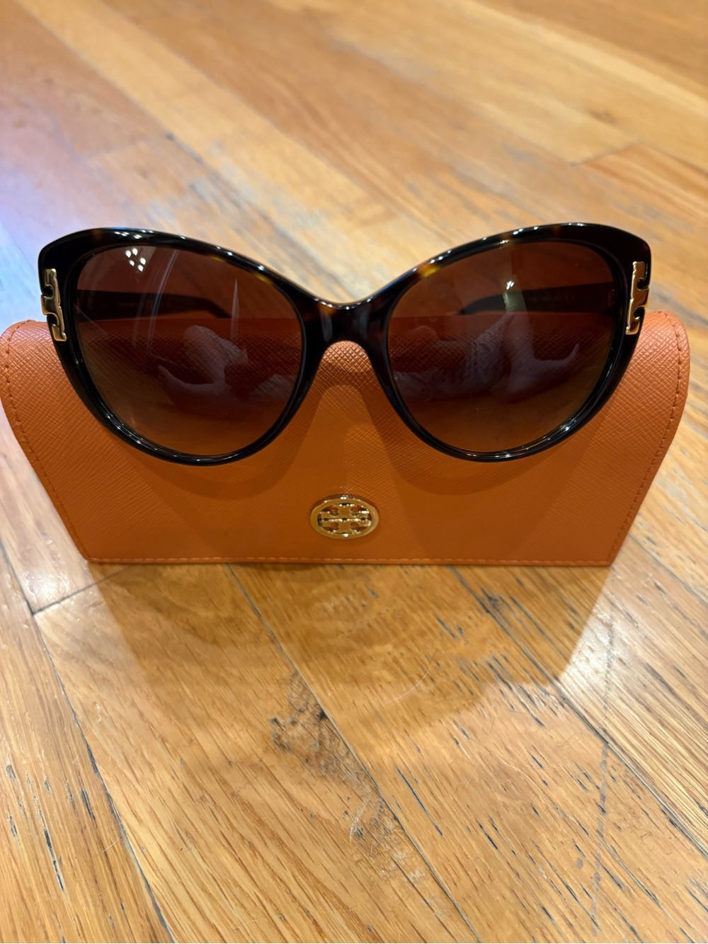 Tory Burch Tortoiseshell Sunglasses with Brown Gradient Lenses